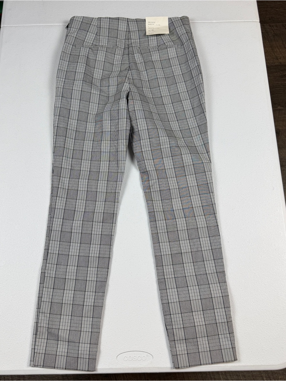 A New Day Skinny Ankle Pants Womens 4 Gray Black Plaid High Rise Fitted NWT - Picture 2 of 7